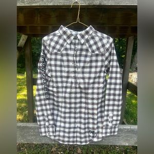 Harley Davidson plaid angel longsleeve button down